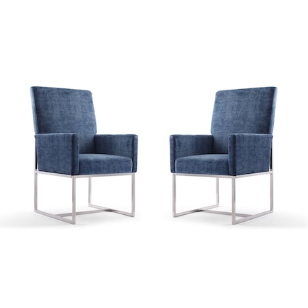 Manhattan Comfort Element Dining Armchair in Blue, PK2 2-DC029-BL